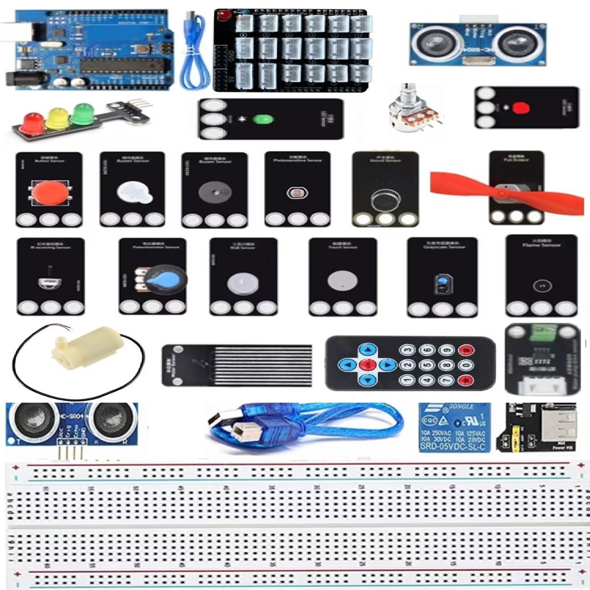  Electronic module blocks based STEAM robotics starter kit compatible with Arduino IDE and Uno R3
